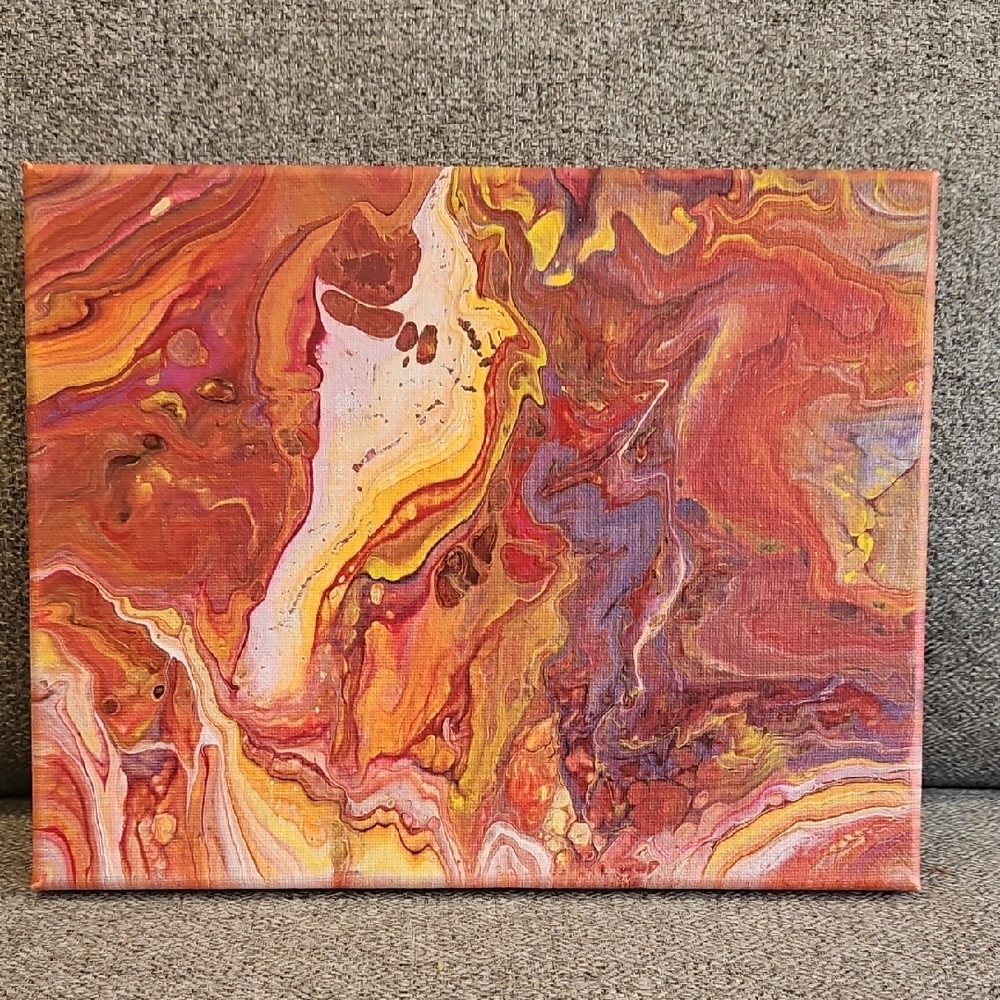 Abstract Canvas Art in Red and Orange Tones